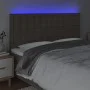 Headboard with LED lights taupe gray fabric 160x5x118/128 cm by , Headboards and footboards - Ref: Foro24-3122868, Price: 122...