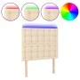Headboard with LED lights cream fabric 80x5x118/128 cm by , Headboards and footboards - Ref: Foro24-3122837, Price: 75,12 €, ...
