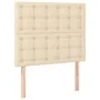 Headboard with LED lights cream fabric 80x5x118/128 cm by , Headboards and footboards - Ref: Foro24-3122837, Price: 75,12 €, ...