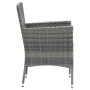 Set comedor jardín 7 pzas y cojines ratán sintético gris
