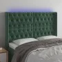 LED-Kopfteil aus dunkelgrünem Samt, 147 x 16 x 118/128 cm von , Kopf- und Fußteile - Ref: Foro24-3124435, Preis: 160,28 €, Ra...