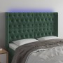 LED-Kopfteil aus dunkelgrünem Samt, 147 x 16 x 118/128 cm von , Kopf- und Fußteile - Ref: Foro24-3124435, Preis: 162,64 €, Ra...