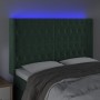 LED-Kopfteil aus dunkelgrünem Samt, 147 x 16 x 118/128 cm von , Kopf- und Fußteile - Ref: Foro24-3124435, Preis: 162,64 €, Ra...
