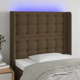 Kopfteil mit LED aus dunkelbraunem Stoff 103x16x118/128 cm von , Kopf- und Fußteile - Ref: Foro24-3124475, Preis: 94,21 €, Ra...