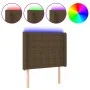 Headboard with LED in dark brown fabric 103x16x118/128 cm by , Headboards and footboards - Ref: Foro24-3124475, Price: 94,21 ...