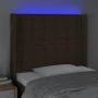 Headboard with LED in dark brown fabric 103x16x118/128 cm by , Headboards and footboards - Ref: Foro24-3124475, Price: 94,21 ...