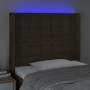 Kopfteil mit LED aus dunkelbraunem Stoff 103x16x118/128 cm von , Kopf- und Fußteile - Ref: Foro24-3124475, Preis: 92,98 €, Ra...