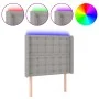 Light gray fabric headboard with LED 83x16x118/128 cm by , Headboards and footboards - Ref: Foro24-3124456, Price: 84,20 €, D...