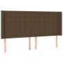 Cabecero con LED de tela marrón oscuro 203x16x118/128 cm de , Cabeceros y pies de cama - Ref: Foro24-3124507, Precio: 157,88 ...