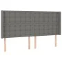 Cabecero con LED de tela gris oscuro 203x16x118/128 cm de , Cabeceros y pies de cama - Ref: Foro24-3124505, Precio: 136,96 €,...