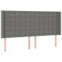 Dunkelgraues Stoffkopfteil mit LED 203x16x118/128 cm von , Kopf- und Fußteile - Ref: Foro24-3124505, Preis: 138,87 €, Rabatt: %