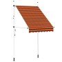 Toldo manual retráctil naranja y marrón 150 cm