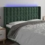 Dunkelgrünes Samtkopfteil mit LED 203x16x118/128 cm von , Kopf- und Fußteile - Ref: Foro24-3124551, Preis: 153,85 €, Rabatt: %