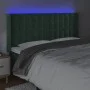 Cabecero con LED de terciopelo verde oscuro 203x16x118/128 cm de , Cabeceros y pies de cama - Ref: Foro24-3124551, Precio: 15...
