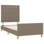 Bed frame with headboard in taupe gray fabric 100x200 cm by , Beds and slatted bases - Ref: Foro24-3125361, Price: 145,96 €, ...