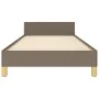 Bed frame with headboard in taupe gray fabric 100x200 cm by , Beds and slatted bases - Ref: Foro24-3125361, Price: 145,96 €, ...