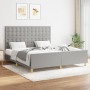 Bed frame with headboard light gray fabric 160x200 cm by , Beds and slatted bases - Ref: Foro24-3125389, Price: 229,90 €, Dis...