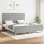 Bed frame with headboard light gray fabric 160x200 cm by , Beds and slatted bases - Ref: Foro24-3125389, Price: 223,02 €, Dis...