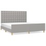 Bed frame with headboard light gray fabric 160x200 cm by , Beds and slatted bases - Ref: Foro24-3125389, Price: 229,90 €, Dis...