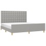 Bed frame with headboard light gray fabric 160x200 cm by , Beds and slatted bases - Ref: Foro24-3125389, Price: 229,90 €, Dis...