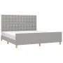 Bed frame with headboard light gray fabric 160x200 cm by , Beds and slatted bases - Ref: Foro24-3125389, Price: 223,02 €, Dis...
