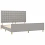Bed frame with headboard light gray fabric 160x200 cm by , Beds and slatted bases - Ref: Foro24-3125389, Price: 223,02 €, Dis...
