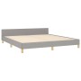Bed frame with headboard light gray fabric 160x200 cm by , Beds and slatted bases - Ref: Foro24-3125389, Price: 229,90 €, Dis...