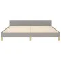 Bed frame with headboard light gray fabric 160x200 cm by , Beds and slatted bases - Ref: Foro24-3125389, Price: 223,02 €, Dis...
