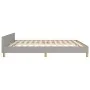 Bed frame with headboard light gray fabric 160x200 cm by , Beds and slatted bases - Ref: Foro24-3125389, Price: 223,02 €, Dis...