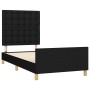 Bed frame with black fabric headboard 80x200 cm by , Beds and slatted bases - Ref: Foro24-3125335, Price: 141,76 €, Discount: %