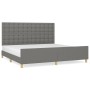 Bed frame with headboard dark gray fabric 200x200 cm by , Beds and slatted bases - Ref: Foro24-3125406, Price: 251,83 €, Disc...