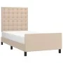 Cappuccino synthetic leather headboard bed frame 90x190 cm by , Beds and slatted bases - Ref: Foro24-3125548, Price: 150,48 €...