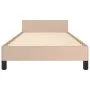 Cappuccino synthetic leather headboard bed frame 90x190 cm by , Beds and slatted bases - Ref: Foro24-3125548, Price: 150,48 €...