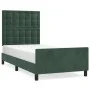 Dark green velvet bed frame with headboard 90x190 cm by , Beds and slatted bases - Ref: Foro24-3125974, Price: 152,27 €, Disc...