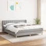 Box spring bed with light gray fabric mattress 160x200 cm by , Beds and slatted bases - Ref: Foro24-3127133, Price: 500,88 €,...