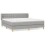Box spring bed with light gray fabric mattress 160x200 cm by , Beds and slatted bases - Ref: Foro24-3127133, Price: 500,88 €,...