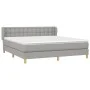 Box spring bed with light gray fabric mattress 160x200 cm by , Beds and slatted bases - Ref: Foro24-3127133, Price: 500,88 €,...
