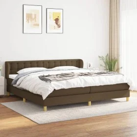 Box spring bed with dark brown fabric mattress 200x200 cm by , Beds and slatted bases - Ref: Foro24-3127152, Price: 616,89 €,...