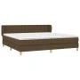 Box spring bed with dark brown fabric mattress 200x200 cm by , Beds and slatted bases - Ref: Foro24-3127152, Price: 616,89 €,...