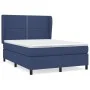 Box spring bed with blue fabric mattress 140x190 cm by , Beds and slatted bases - Ref: Foro24-3127883, Price: 501,48 €, Disco...