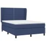 Box spring bed with blue fabric mattress 140x190 cm by , Beds and slatted bases - Ref: Foro24-3127883, Price: 501,48 €, Disco...