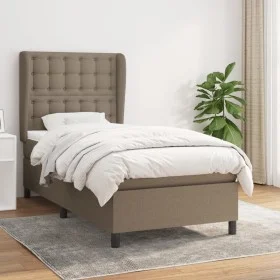 Box spring bed with taupe gray fabric mattress 80x200 cm by , Beds and slatted bases - Ref: Foro24-3128241, Price: 361,63 €, ...