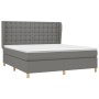 Box spring bed with dark gray fabric mattress 160x200 cm by , Beds and slatted bases - Ref: Foro24-3128854, Price: 609,49 €, ...