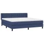Box spring bed with blue fabric mattress 160x200 cm by , Beds and slatted bases - Ref: Foro24-3130047, Price: 486,95 €, Disco...