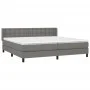 Box spring bed with dark gray fabric mattress 200x200 cm by , Beds and slatted bases - Ref: Foro24-3130058, Price: 596,64 €, ...