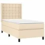 Box spring bed with cream fabric mattress 90x200 cm by , Beds and slatted bases - Ref: Foro24-3131726, Price: 337,35 €, Disco...