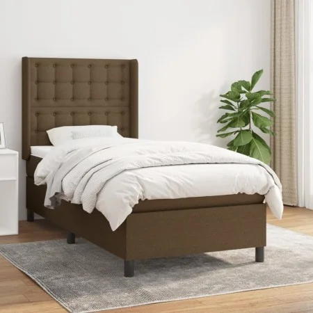 Boxspringbett mit dunkelbrauner Stoffmatratze 100x200 cm von , Betten und Lattenroste - Ref: Foro24-3131732, Preis: 380,91 €,...