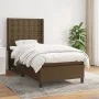 Cama box spring con colchón tela marrón oscuro 100x200 cm de , Camas y somieres - Ref: Foro24-3131732, Precio: 380,13 €, Desc...