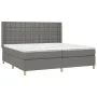 Box spring bed with dark gray fabric mattress 200x200 cm by , Beds and slatted bases - Ref: Foro24-3132338, Price: 653,39 €, ...