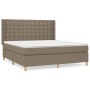 Box spring bed with taupe gray fabric mattress 160x200 cm by , Beds and slatted bases - Ref: Foro24-3132325, Price: 614,04 €,...